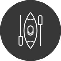 Canoe Line Inverted Icon Design vector