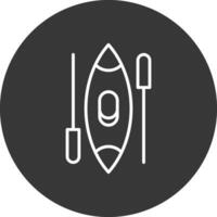 Canoe Line Inverted Icon Design vector