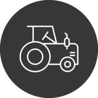 Tractor Line Inverted Icon Design vector