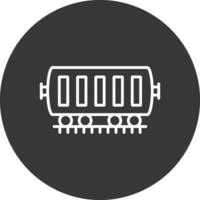 Train Cargo Line Inverted Icon Design vector