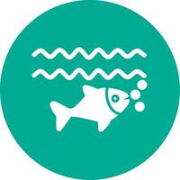 Fish Multi Color Circle Icon vector