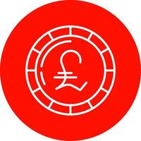 Pound Coin Multi Color Circle Icon vector