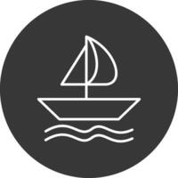 Sailing Line Inverted Icon Design vector