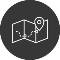 Map Line Inverted Icon Design vector