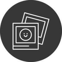 fotografía línea invertido icono diseño vector