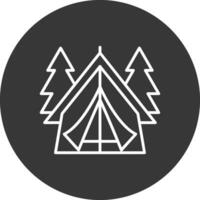 Tent Line Inverted Icon Design vector