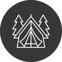 Tent Line Inverted Icon Design vector