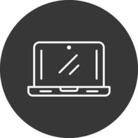 ordenador portátil línea invertido icono diseño vector