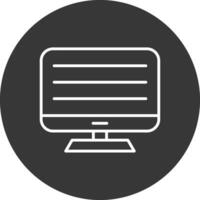 Computer Line Inverted Icon Design vector