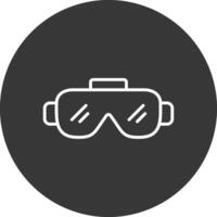 gafas de protección línea invertido icono diseño vector