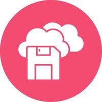 Save To Cloud Multi Color Circle Icon vector