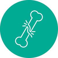 Broken Bone Multi Color Circle Icon vector