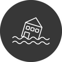 Flood Line Inverted Icon Design vector