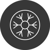 Snowflake Line Inverted Icon Design vector