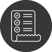 Check List Line Inverted Icon Design vector