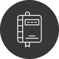 Note Book Line Inverted Icon Design vector