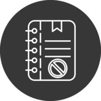 Notes Line Inverted Icon Design vector