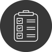 Check List Line Inverted Icon Design vector