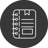 Note Line Inverted Icon Design vector