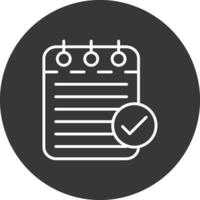 Checklist Line Inverted Icon Design vector