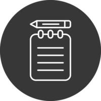 Notepad Line Inverted Icon Design vector