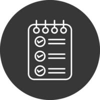 Check List Line Inverted Icon Design vector