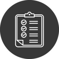 Clipboard Line Inverted Icon Design vector