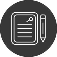 Notepad Line Inverted Icon Design vector