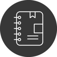 Note Book Line Inverted Icon Design vector