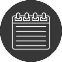Notepad Line Inverted Icon Design vector