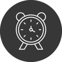 alarma reloj línea invertido icono diseño vector