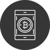 Bitcoin Pay Line Inverted Icon Design vector