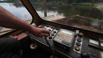 pov view from the cab of a crawler heavy crane video