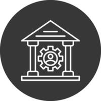 Saw Machine Line Inverted Icon Design vector