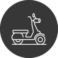 scooter línea invertido icono diseño vector