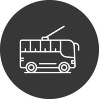 Trolleybus Line Inverted Icon Design vector