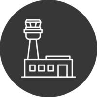 aeropuerto línea invertido icono diseño vector