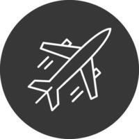 Plane Line Inverted Icon Design vector