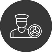 Driver Line Inverted Icon Design vector