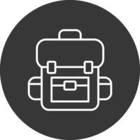 School Satchel Line Inverted Icon Design vector