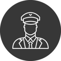 Pilot Line Inverted Icon Design vector