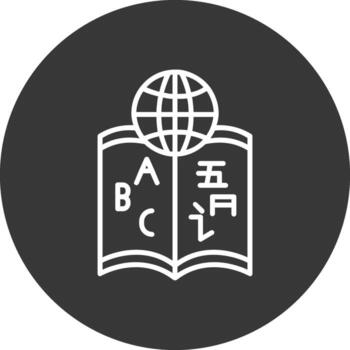 lingüística línea invertido icono diseño vector