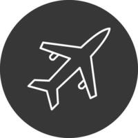 Old Plane Line Inverted Icon Design vector