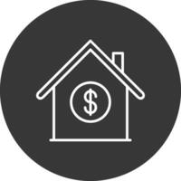 Mortgage Loan Line Inverted Icon Design vector