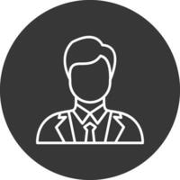 Business Man Line Inverted Icon Design vector