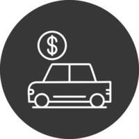 Auto Loan Line Inverted Icon Design vector