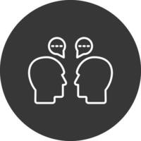 Negotiation Line Inverted Icon Design vector