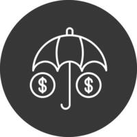 Insurance Line Inverted Icon Design vector