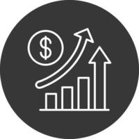 Increase Sales Line Inverted Icon Design vector