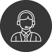 Customer Service Line Inverted Icon Design vector